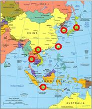 Map of Initial Mercury Wet Deposition Monitoring Sites in Asia