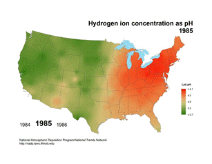 Figure 8: Animated time-series for hydrogen ion concentration (i.e., pH) for 1985-2012.